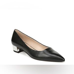 Franco Sarto "Vincenza" Leather Pumps w/Chrome Heels 9.5 old money chic retro